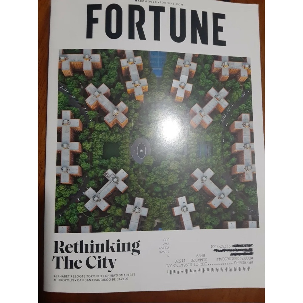 Fortune Magazine March 2020 Rethinking the City, NEW